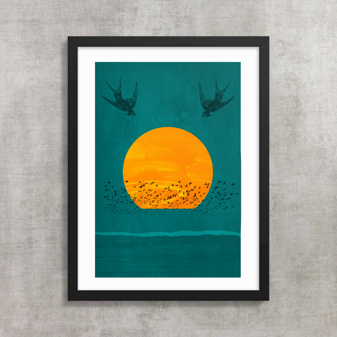 Birds Of The Sun Boho Framed Print