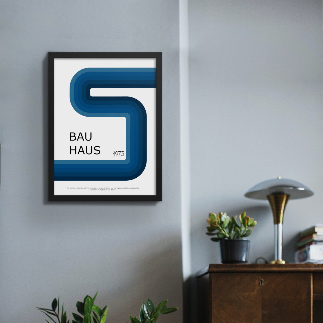 bauhaus blue wall art