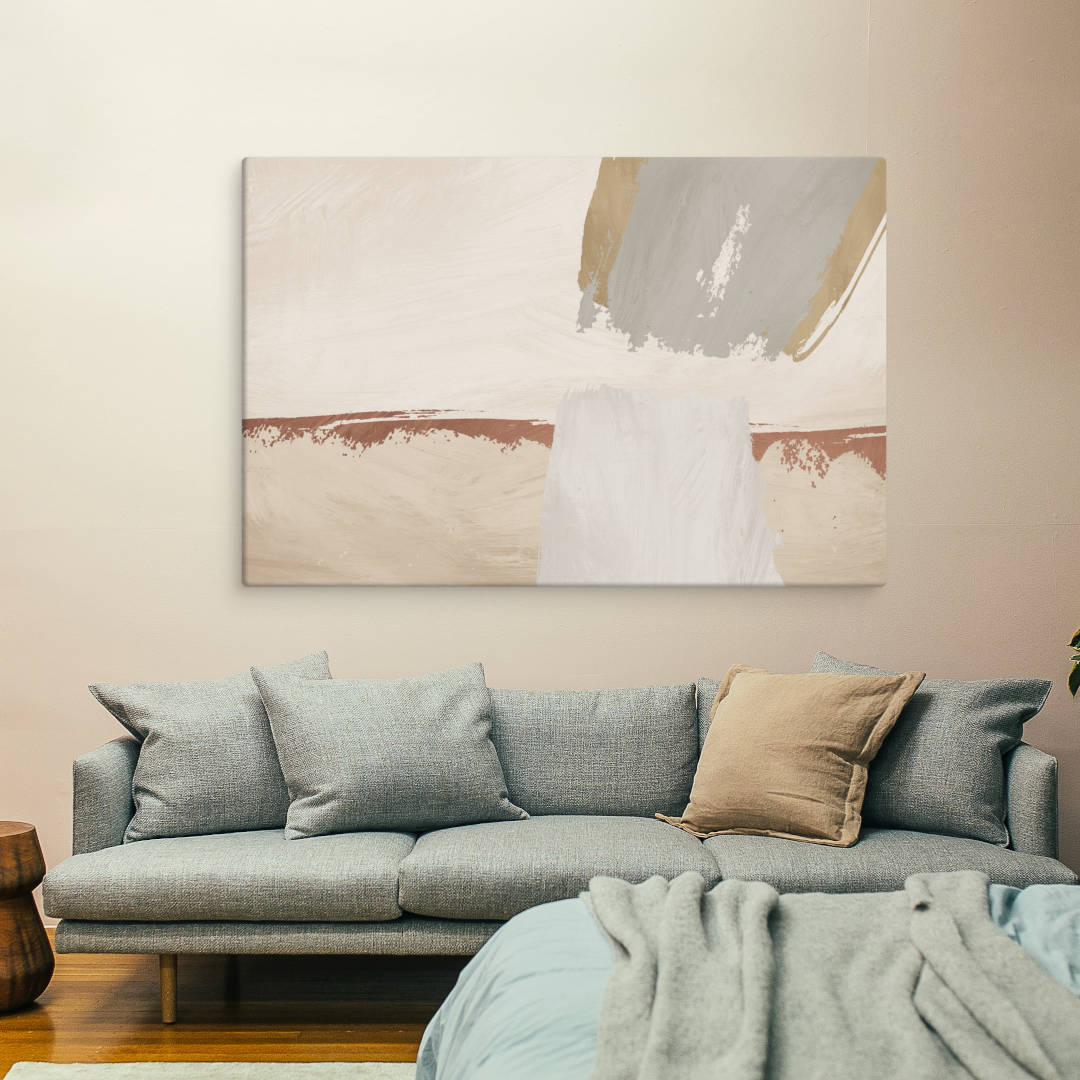 Beige Bravuras Abstract Canvas Print