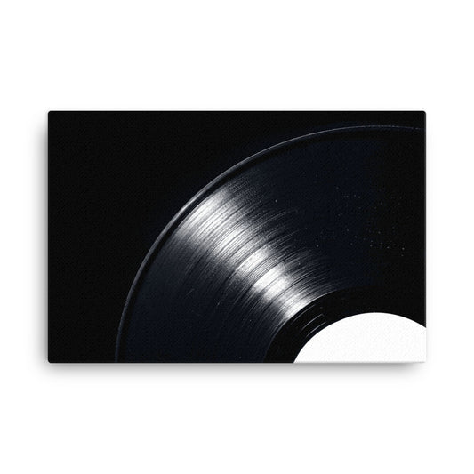Black Vinyl Record Canvas Print