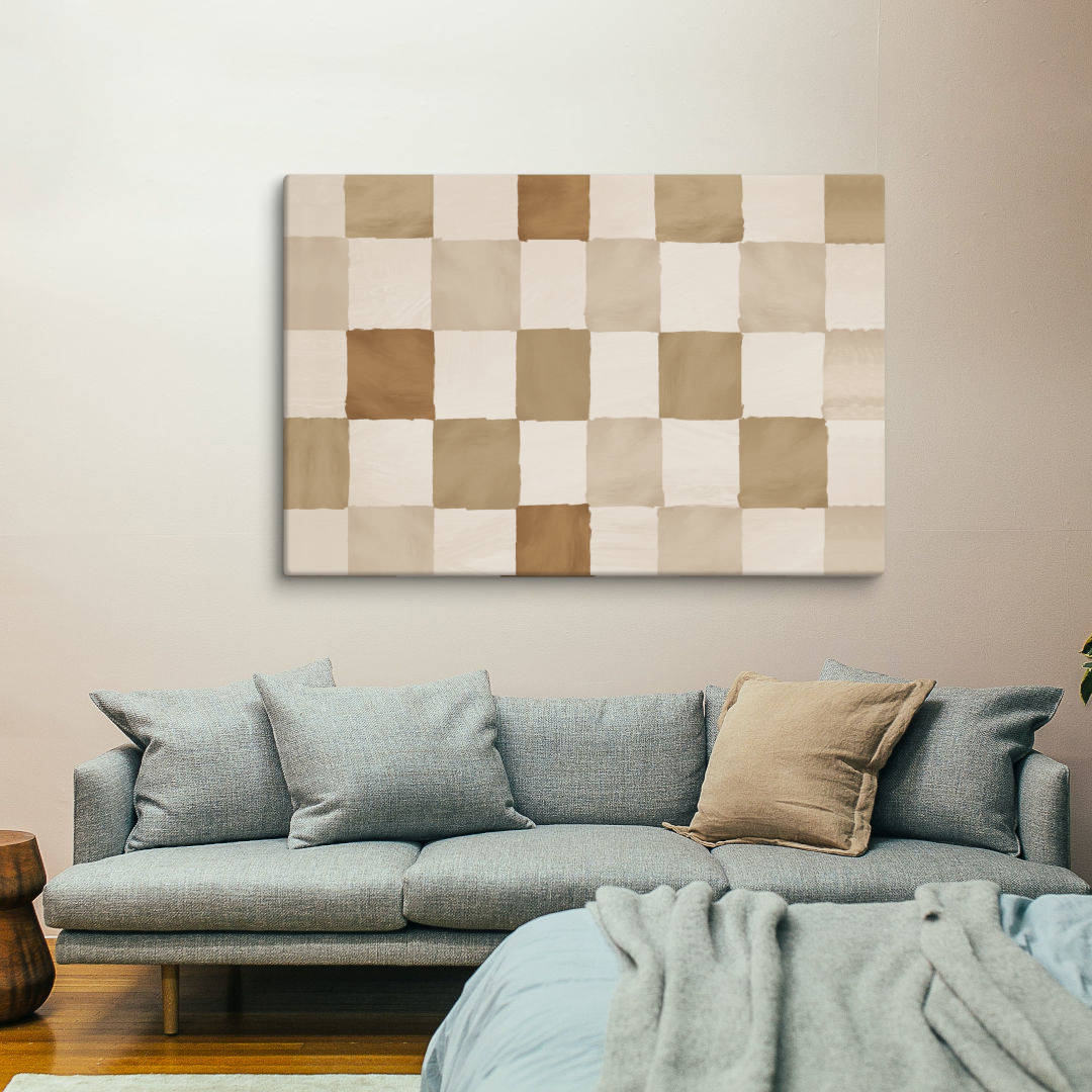 Desert Checkers Abstarct Canvas Print