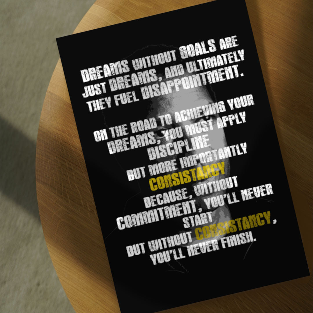 dreams without goals quote by denzel washington poster wall art