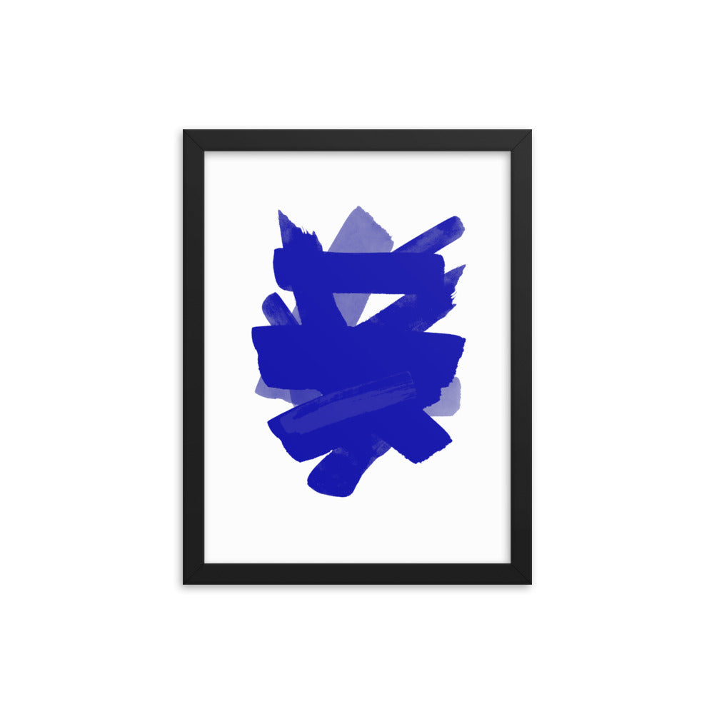 Blue Strokes Framed Print