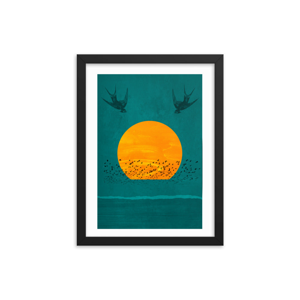 Birds Of The Sun Boho Framed Print