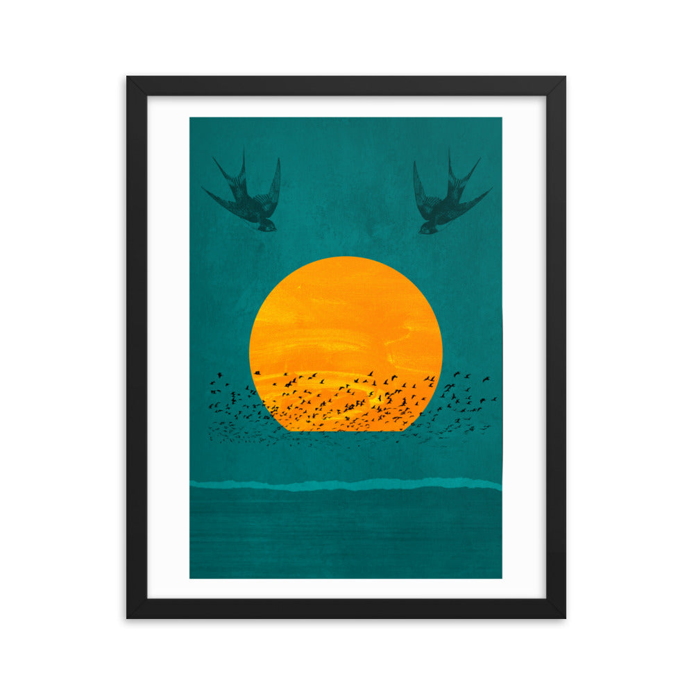 Birds Of The Sun Boho Framed Print
