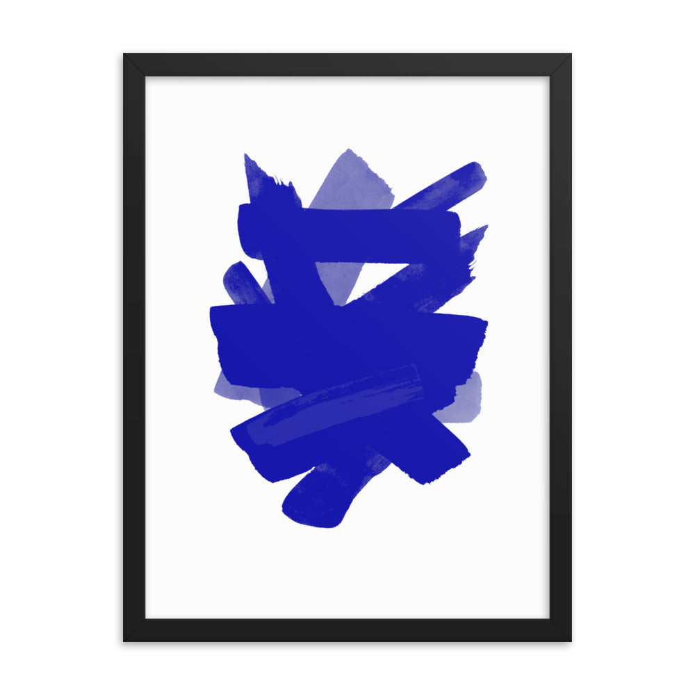 Blue Strokes Framed Print