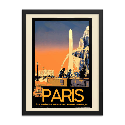 Paris Vintage Travel Poster Framed Print