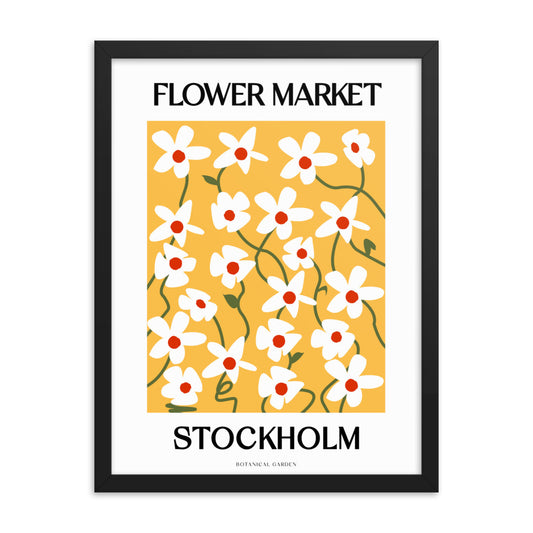 Stockholm Flower Market Framed Print