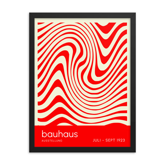 Bauhaus Orange Waves Framed Print