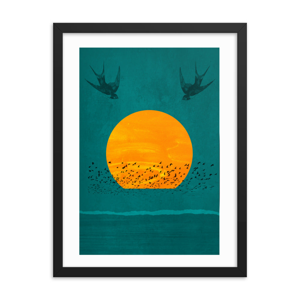 Birds Of The Sun Boho Framed Print