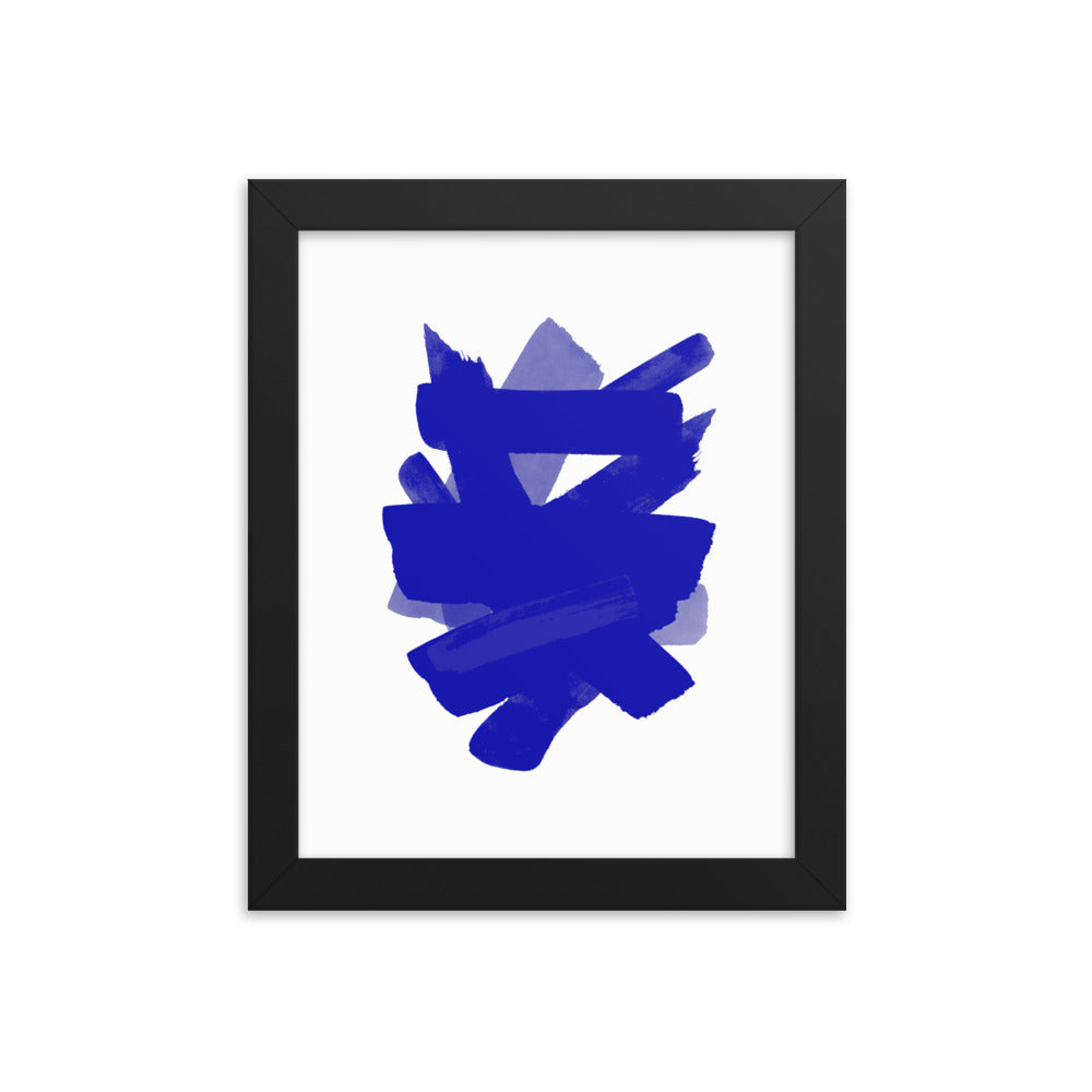 Blue Strokes Framed Print