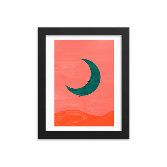 Crescent Moon Boho Framed Print