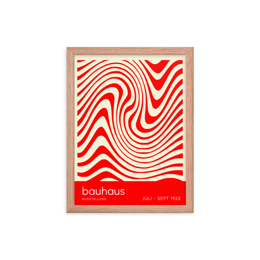 Bauhaus Orange Waves Framed Print