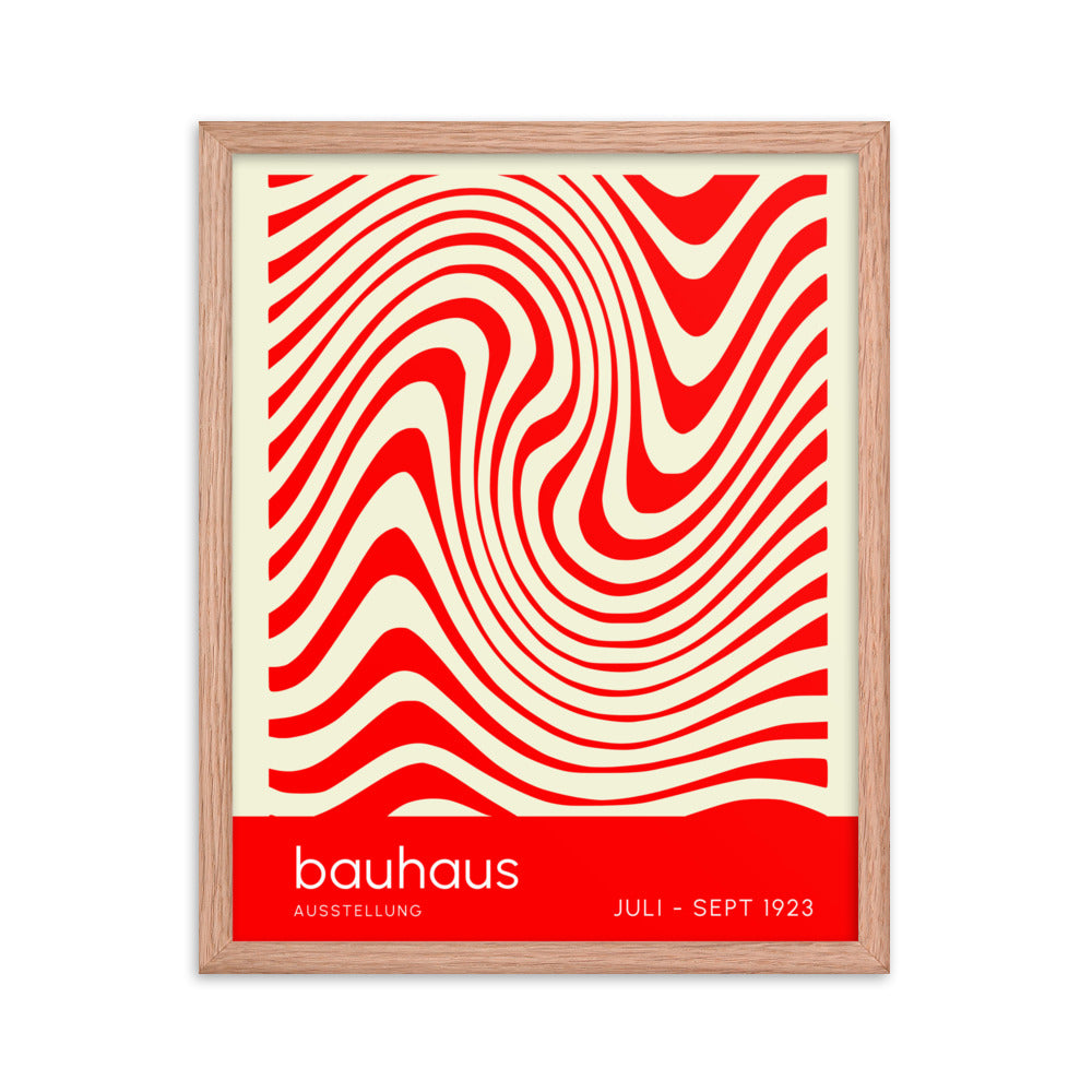 Bauhaus Orange Waves Framed Print