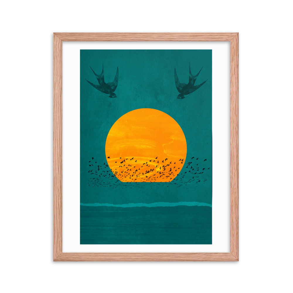 Birds Of The Sun Boho Framed Print