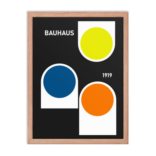 Bauhaus Retro Mono Framed Print