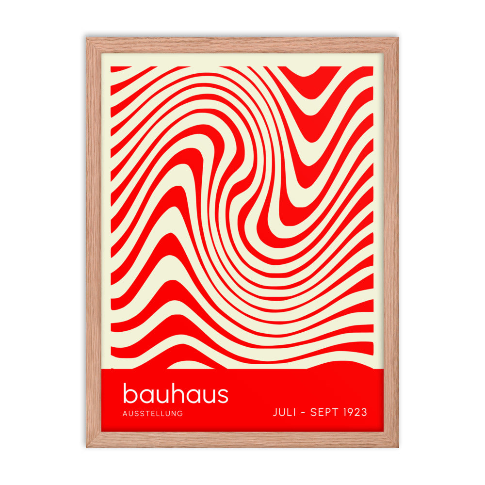 Bauhaus Orange Waves Framed Print