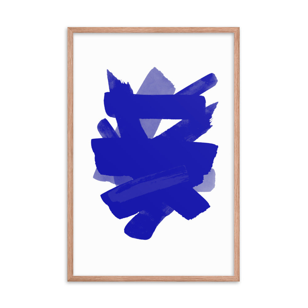 Blue Strokes Framed Print