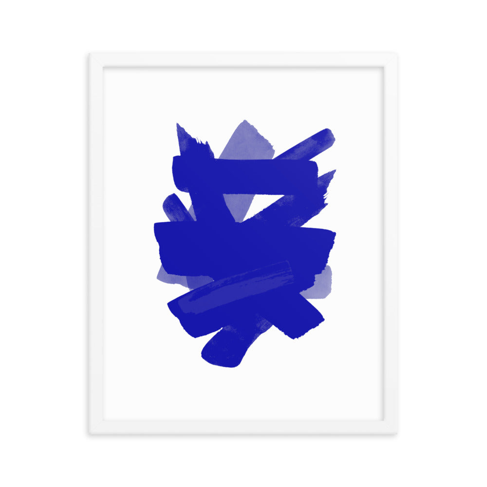 Blue Strokes Framed Print