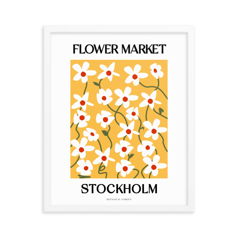 Stockholm Flower Market Framed Print