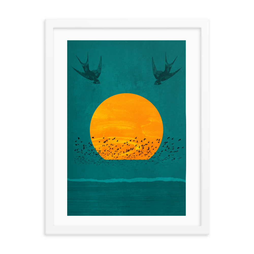 Birds Of The Sun Boho Framed Print