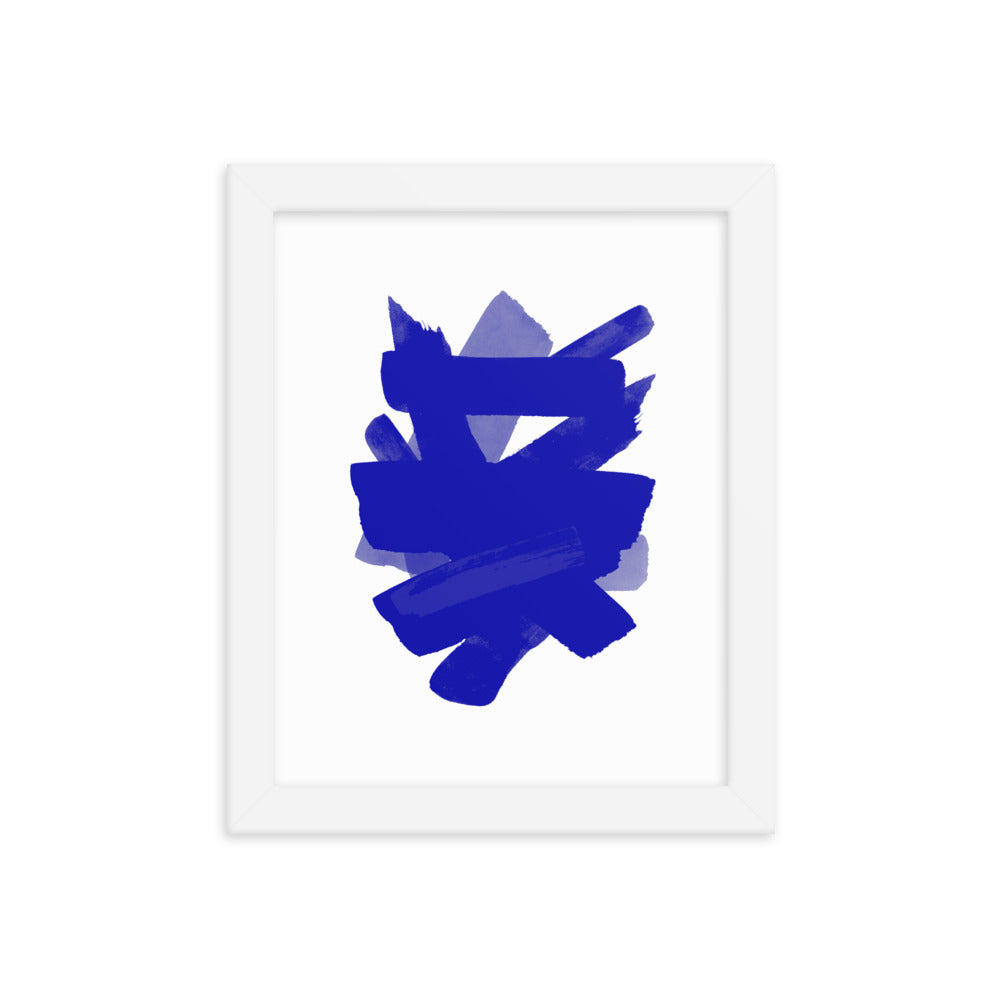 Blue Strokes Framed Print