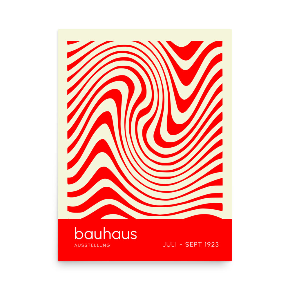 Bauhaus Orange Waves Framed Print