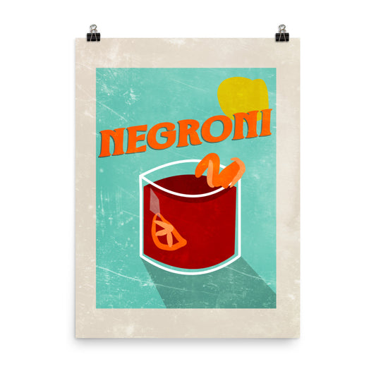 Negroni Cocktail Poster Print