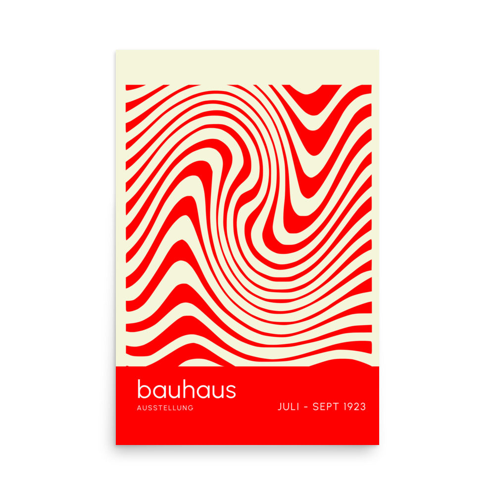 Bauhaus Orange Waves Framed Print