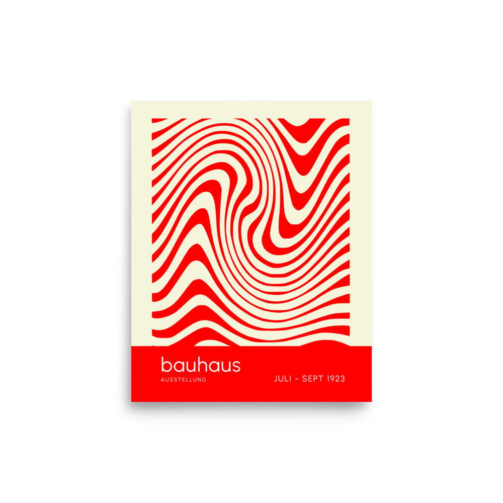 Bauhaus Orange Waves Framed Print