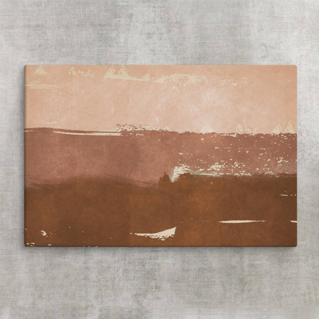 Mahogany Parallels Abstract Canvas Print