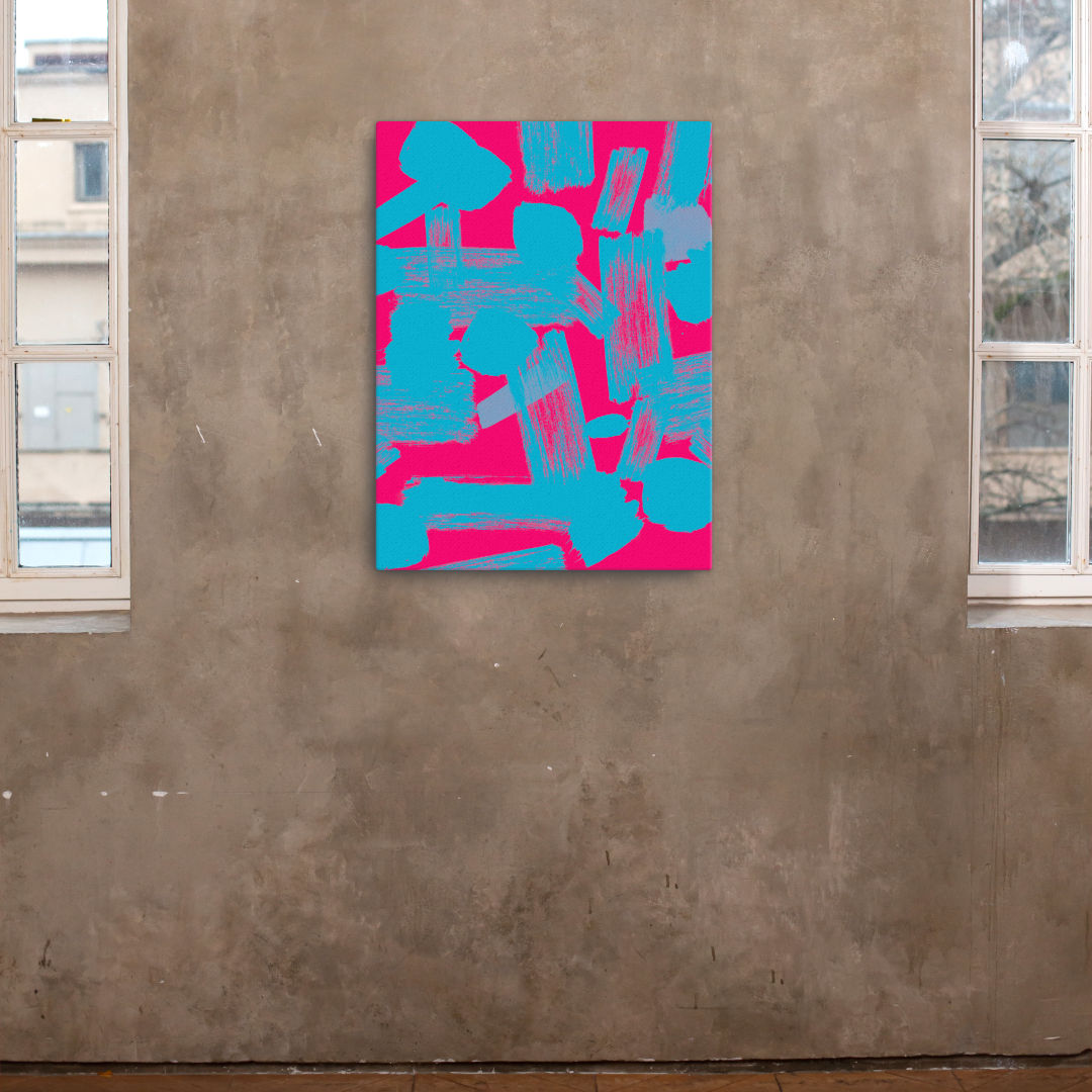 blue and pink vivid canvas print