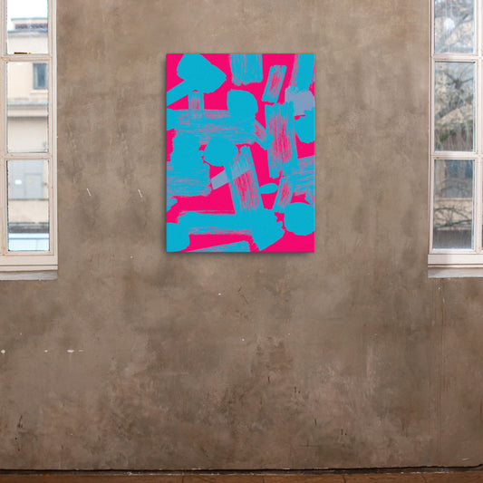 blue and pink vivid canvas print