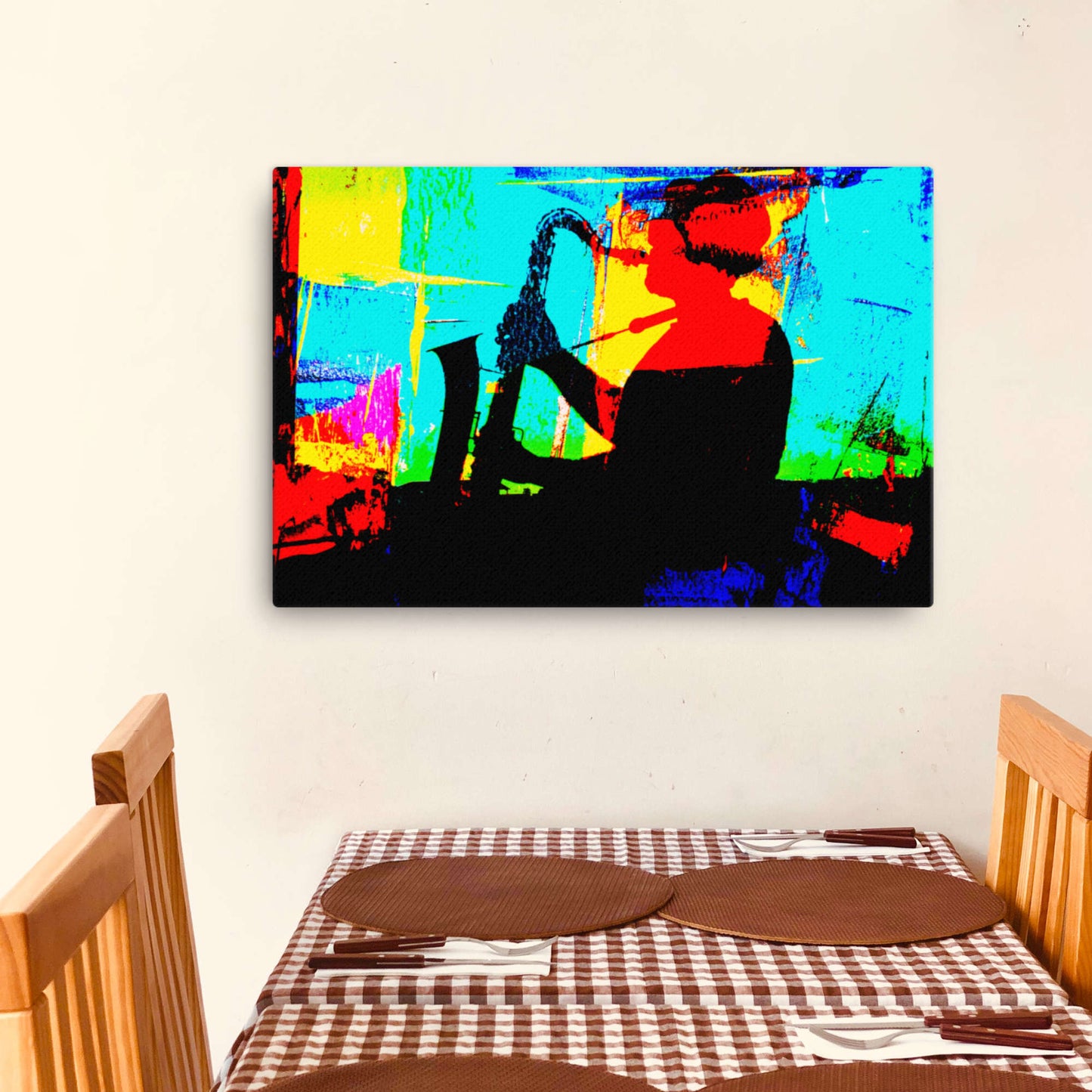 abstract sax canvas wall art print