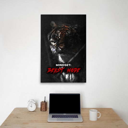 mindset beast mode motivational poster wall art