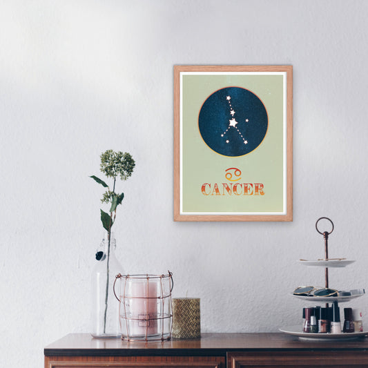 Cancer star sign zodiac framed wall art print