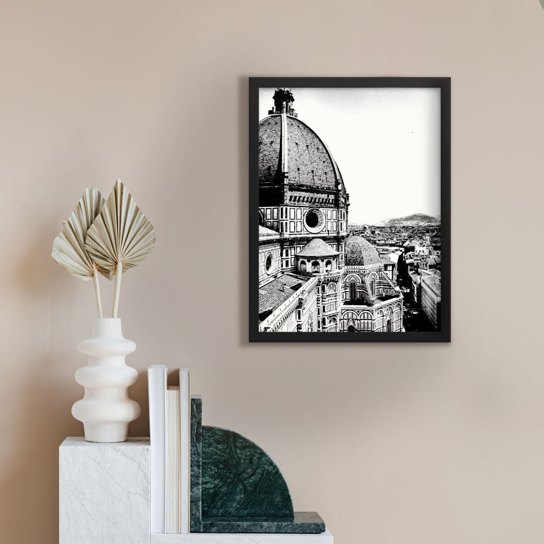 florence black and white framed print