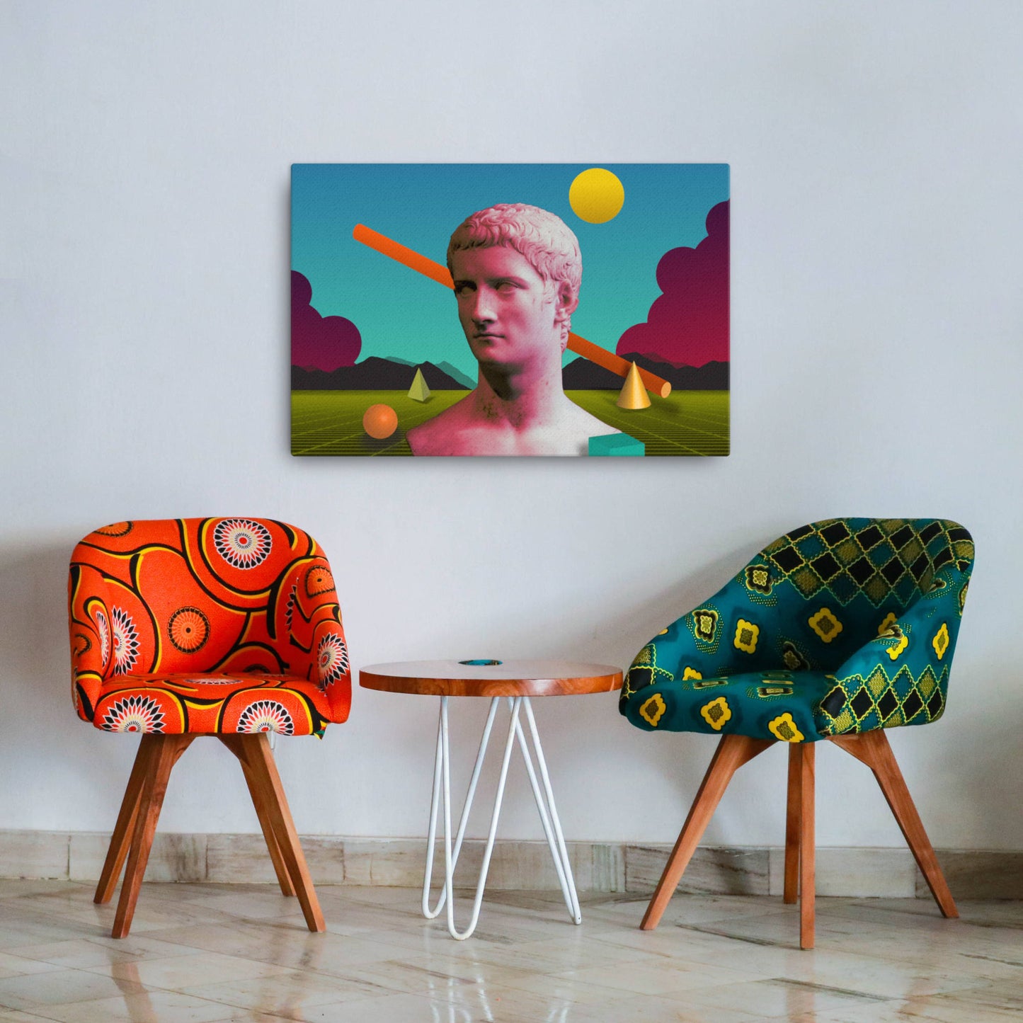 geometric emperor gaius canvas wall art print