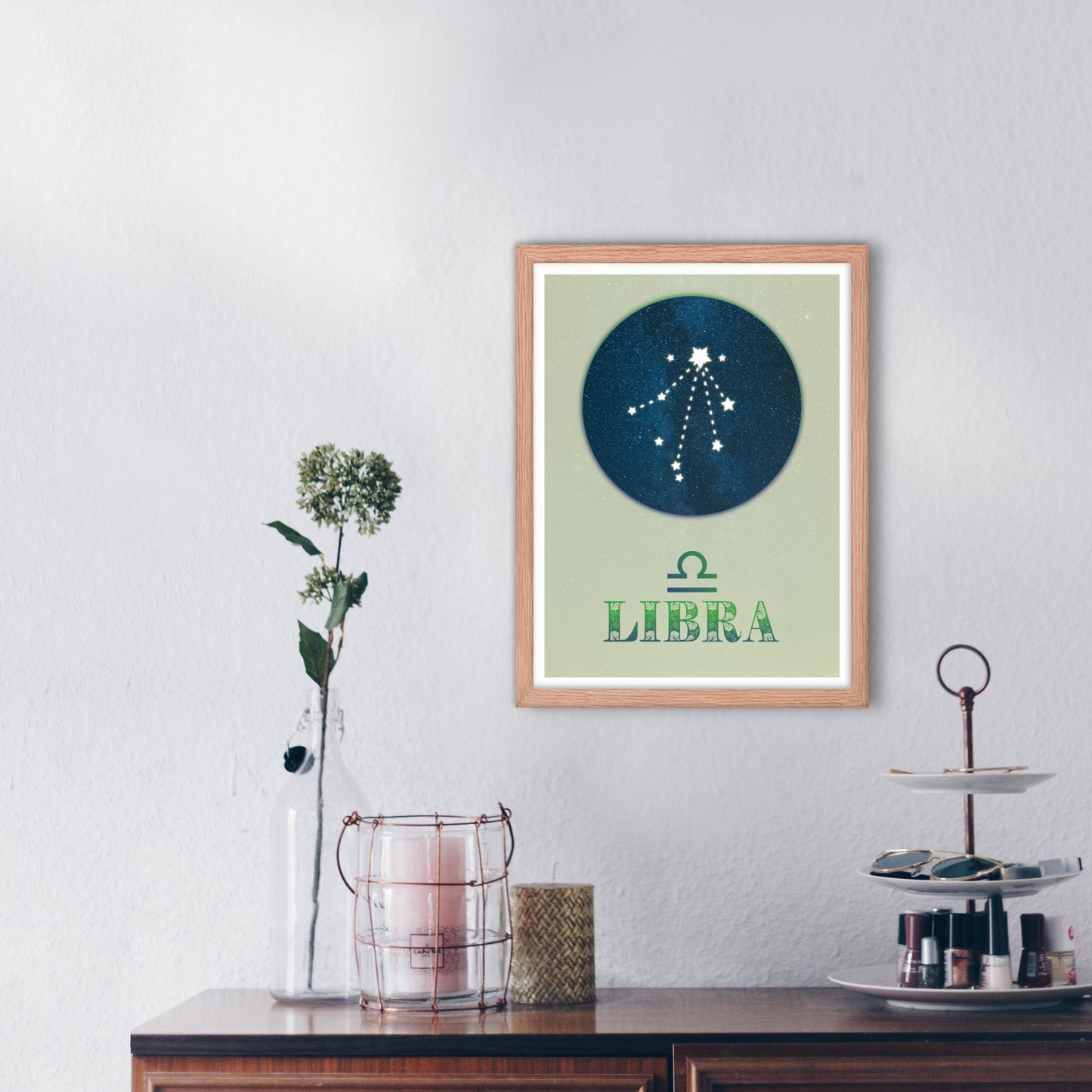 Libra zodiac star sign poster wall art print