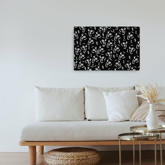 many faces abstract wall art print