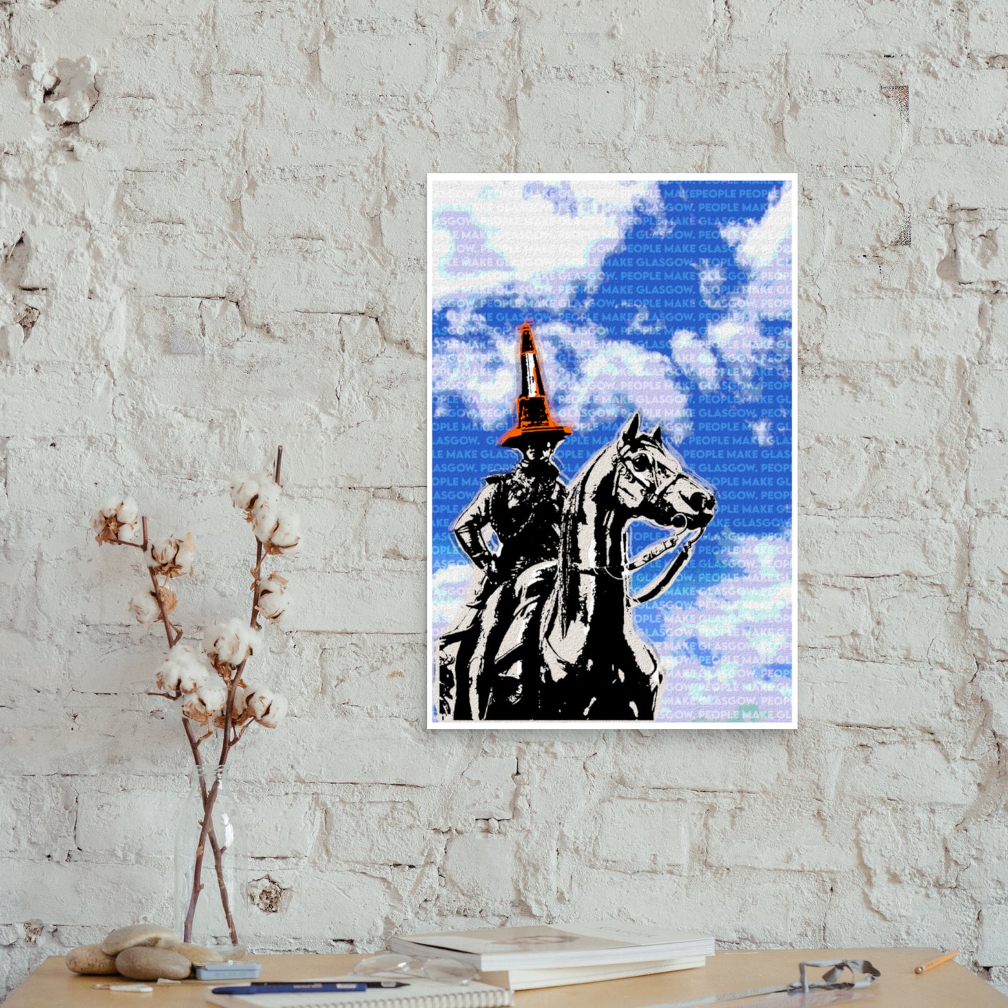 Peple make glasgow poster wall art print on wall