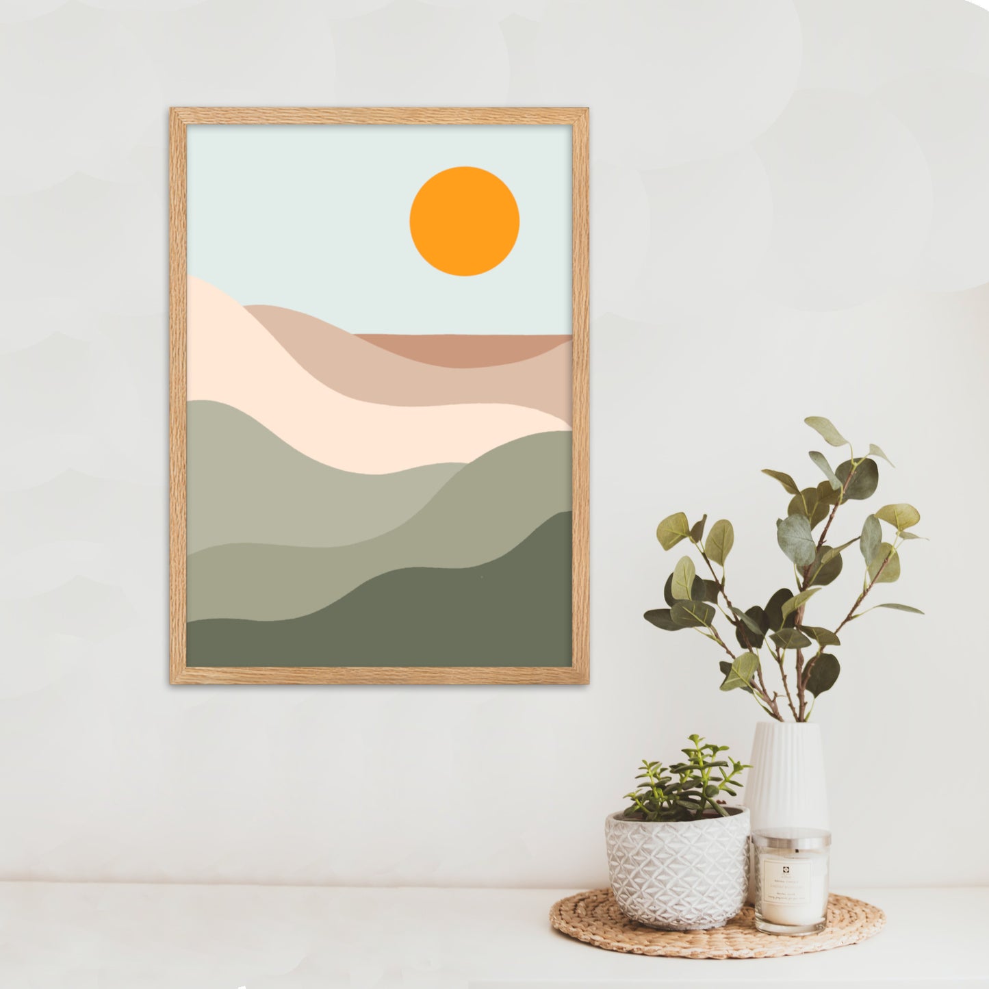 sun tan lines wooden frame on wall