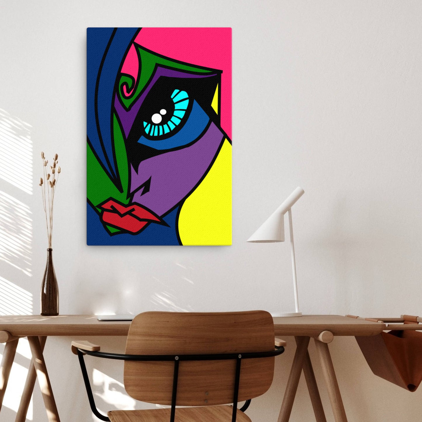 vivid abstract face canvas art
