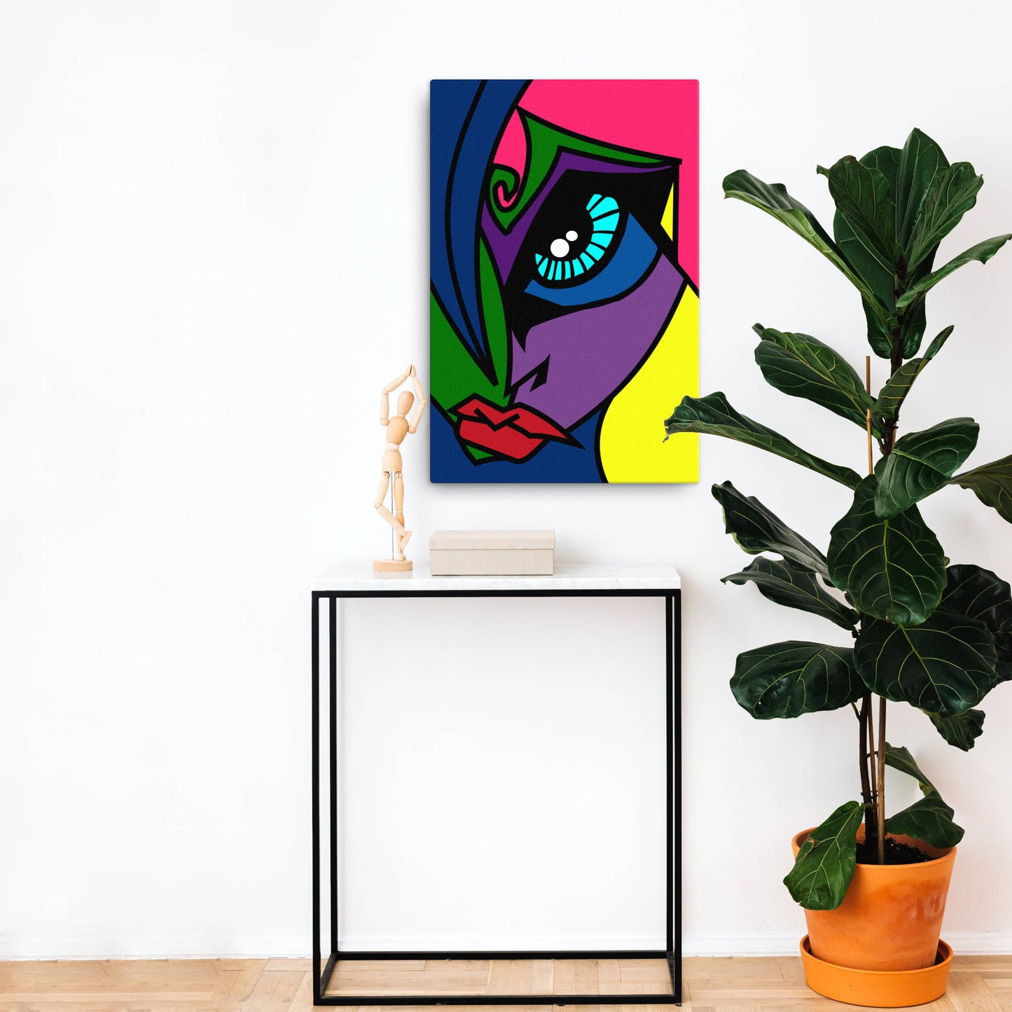 vivid abstract face canvas art