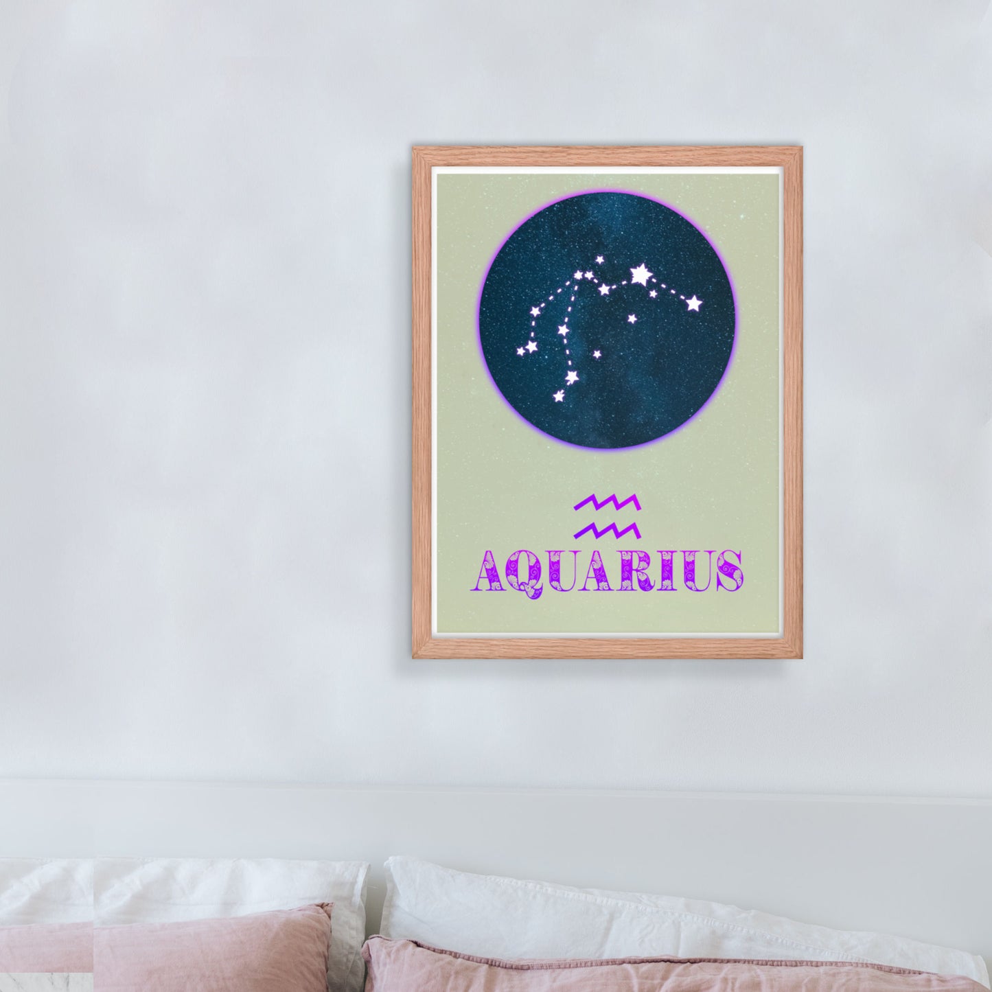 aquarius zodiac star sign poster wall art print