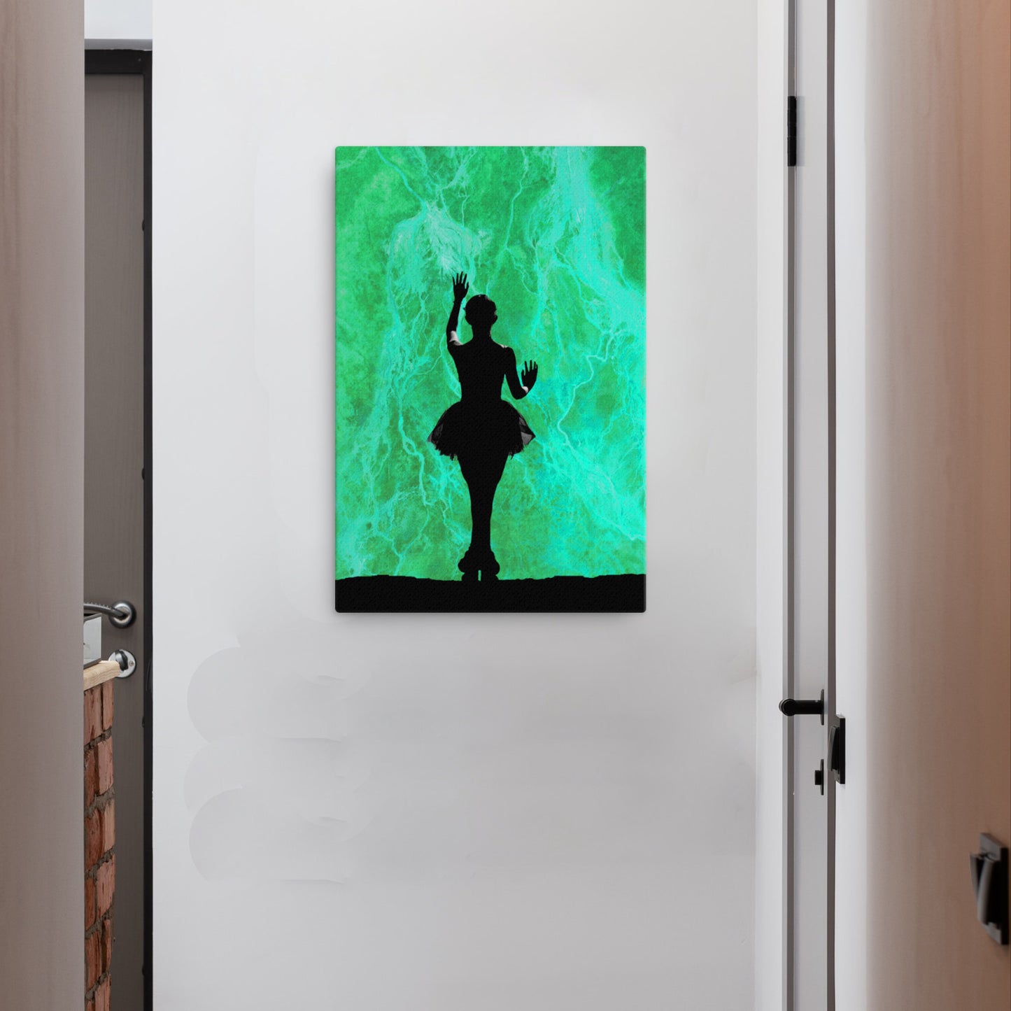 ballerina green canvas wall art print