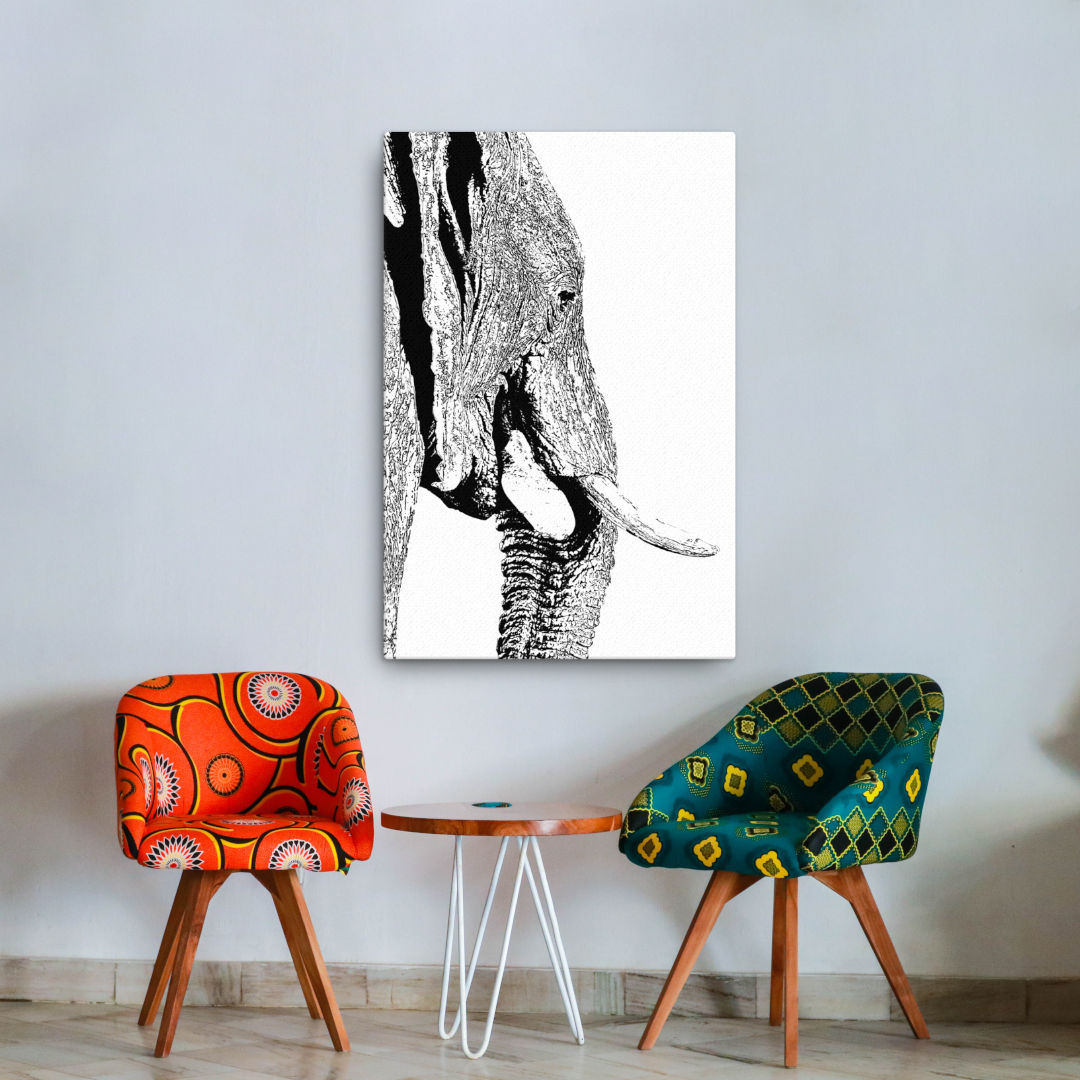 elephant canvas print on wall