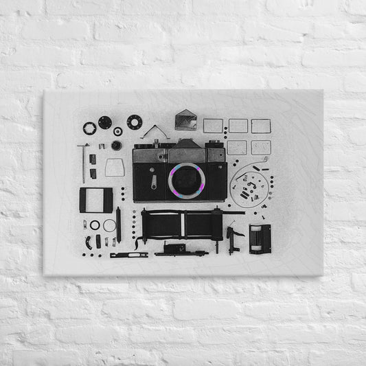mock-up of camera assemble canvas print