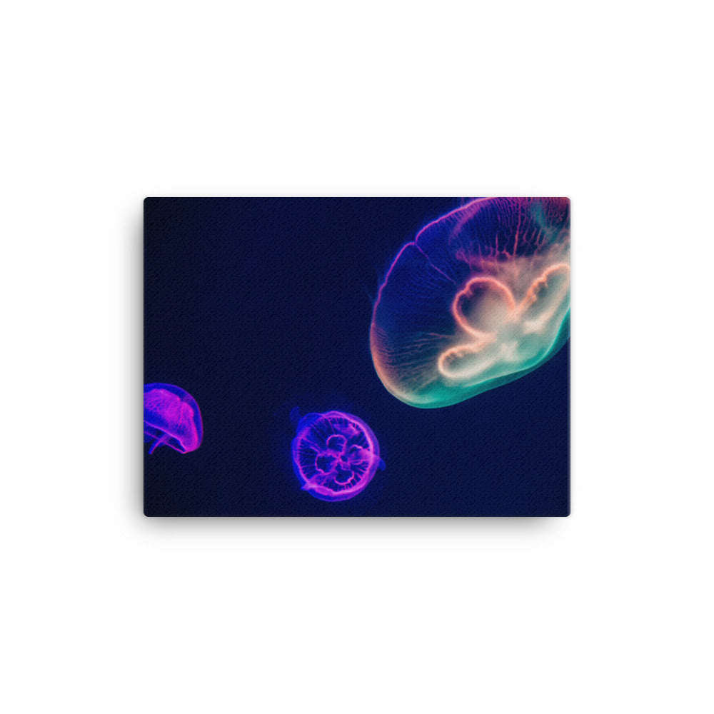 Neon Jellyfish Canvas Print