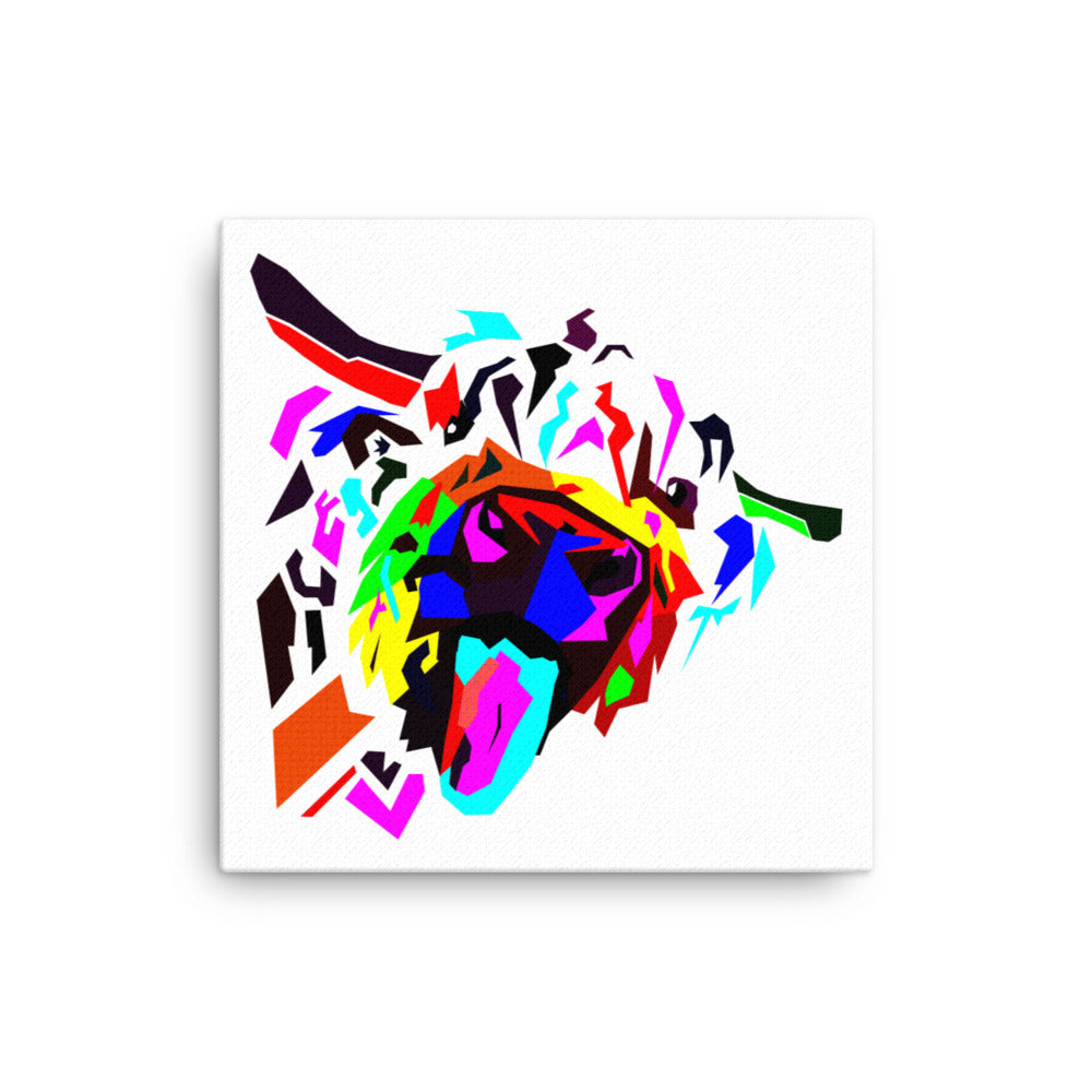 highland cow wpap canvas wall art print